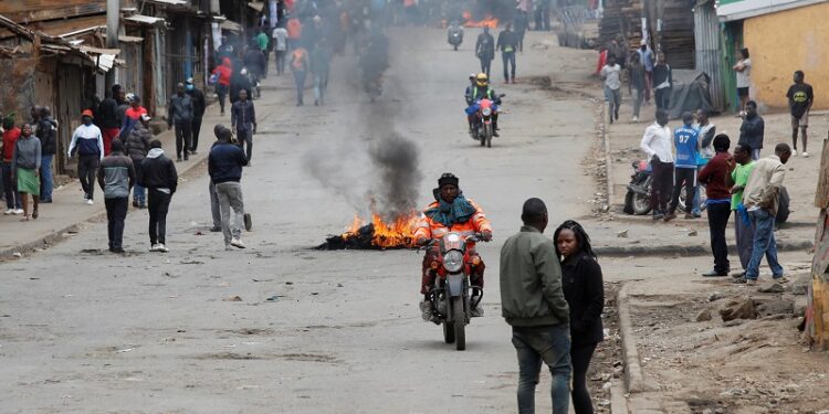 Protesters throw rocks at Kenyan police as a three-day tax protest begins
