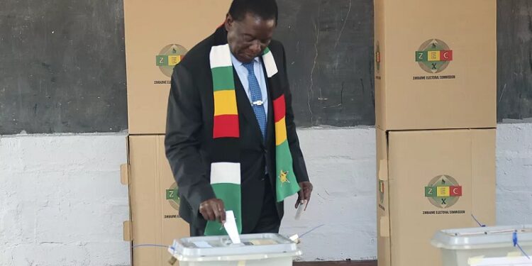 Zimbabwe president denies poll fraud as opposition rejects his re-election
