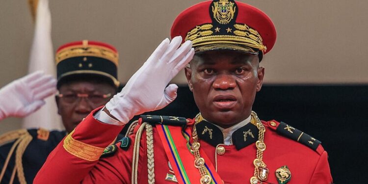 Gabon’s coup leader is sworn in as interim president