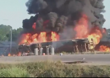 An explosion of a gas tanker kills at least 40 in Liberia
