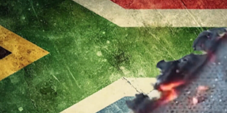 South Africa’s Ramaphosa calls opposition flag-burning as ‘treasonous’