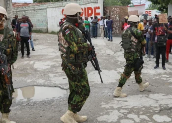 Kenyan Police patrol Haitian Capital