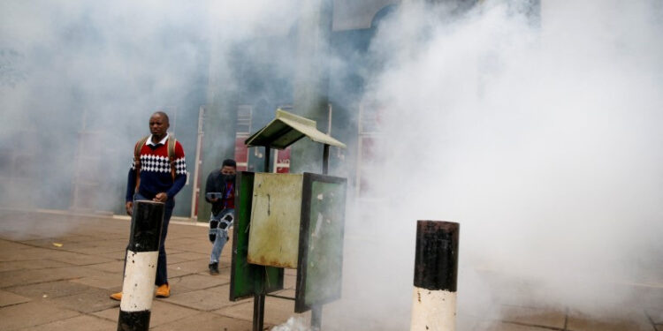 Kenya police clear pockets of protesters in capital with tear gas