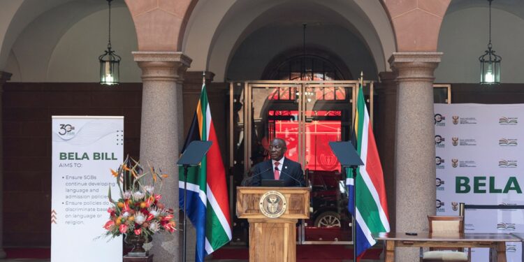 South Africa’s leader defends unity government after dispute over new law