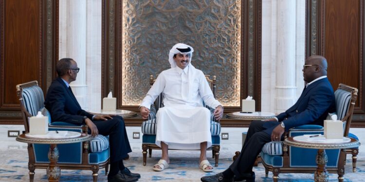 DR Congo and Rwanda presidents call for east Congo ceasefire during Qatar sit-down