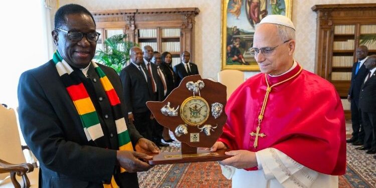 Zimbabwe’s President Mnangagwa meets Pope Leo XIV in the Vatican