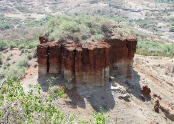 Olduvai Gorge, a significant paleoanthropological site in Tanzania