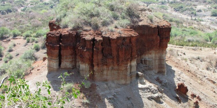 Olduvai Gorge, a significant paleoanthropological site in Tanzania