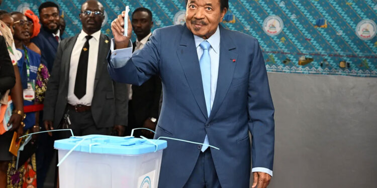 Cameroon’s Biya declared vote winner, opposition reports gunfire