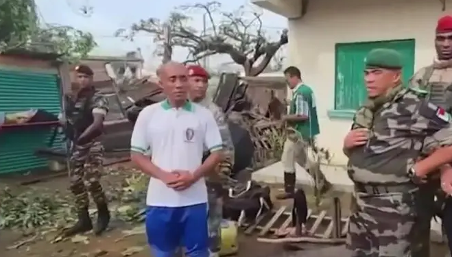 Madagascan President Randrianirina visits city devastated by Cyclone Gezani