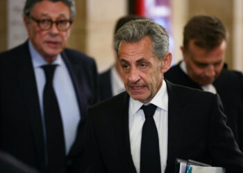 L'ancien président français Nicolas Sarkozy assiste aux dernières audiences du procès sur le financement du terrorisme en Libye