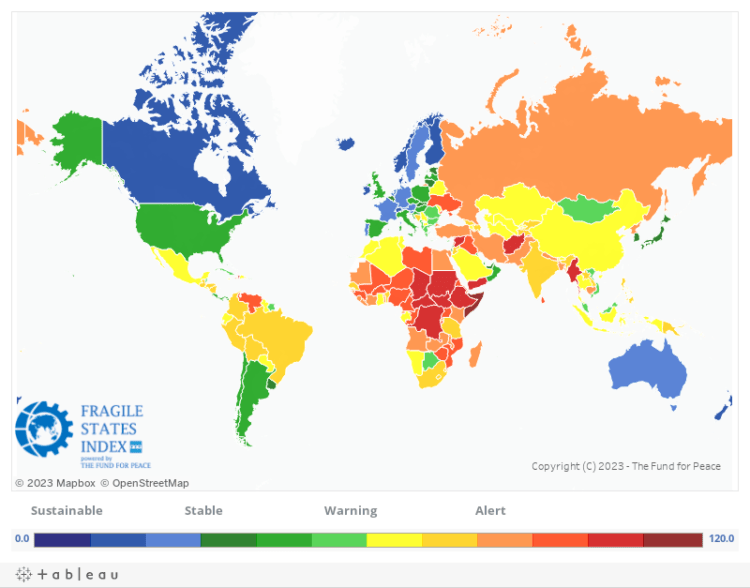 قراءة لموقع إفريقيا جنوب الصحراء في مؤشر الدُّوَل الهشَّة 2023م