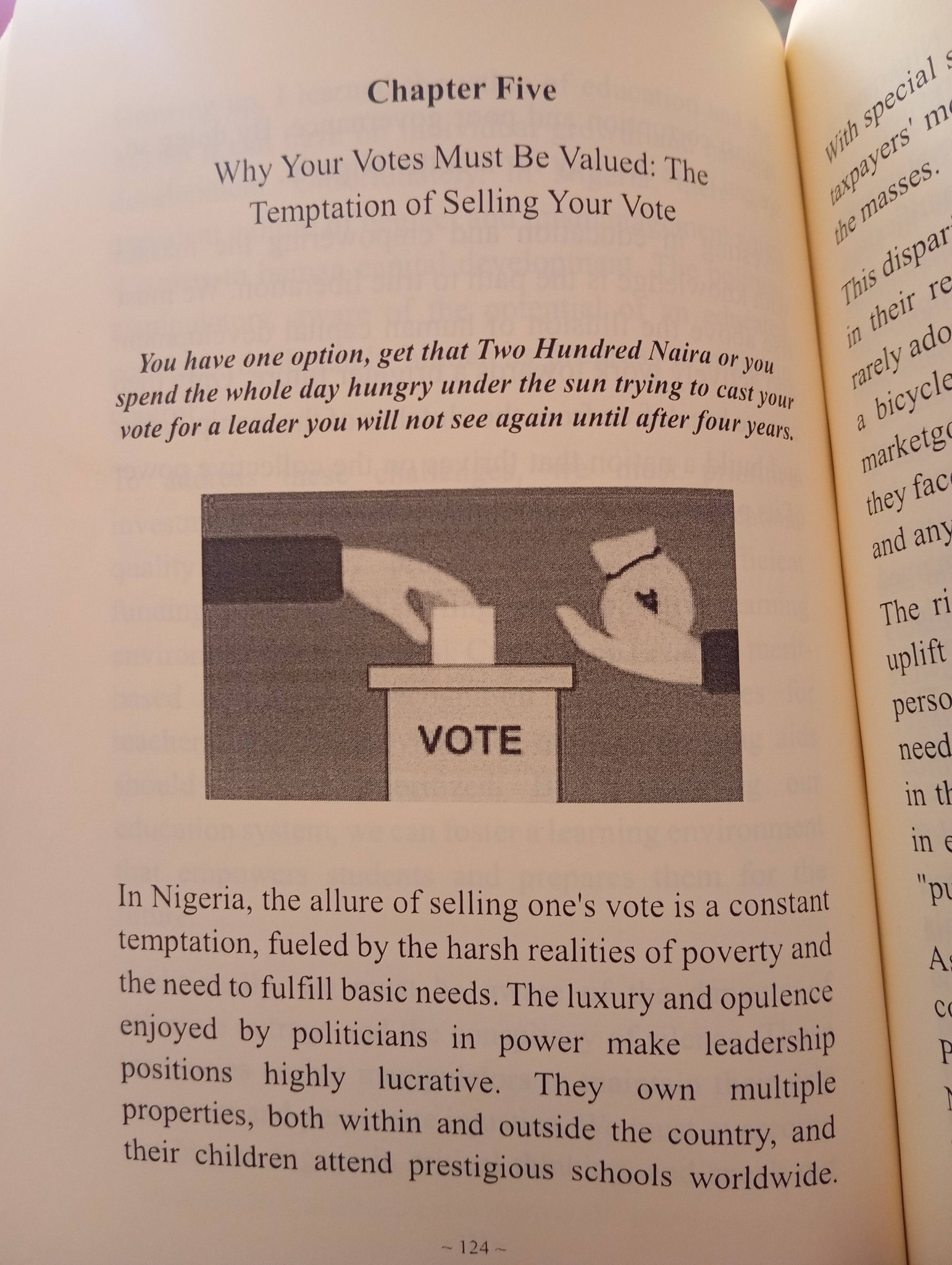 لماذا يجب أن تُقدَّر أصواتكم: إغراء بيع الصوت الانتخابي (الفصل الخامس من كتاب "نحتاج إليكم فقراء لكي نحكم")