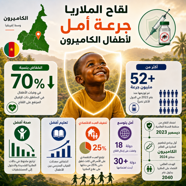 لقاح الملاريا وجرعة أمل لأطفال الكاميرون