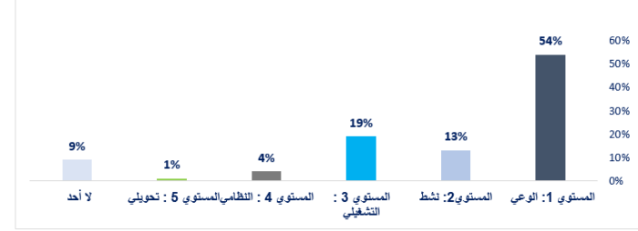 مدى نضج استخدامات الذكاء الاصطناعي في المؤسسات المصرفية الكينية. المصدر: من إعداد الباحث اعتمادًا على بيانات تقرير "المركزي الكيني"