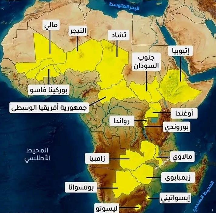 الدول الحبيسة إفريقيا